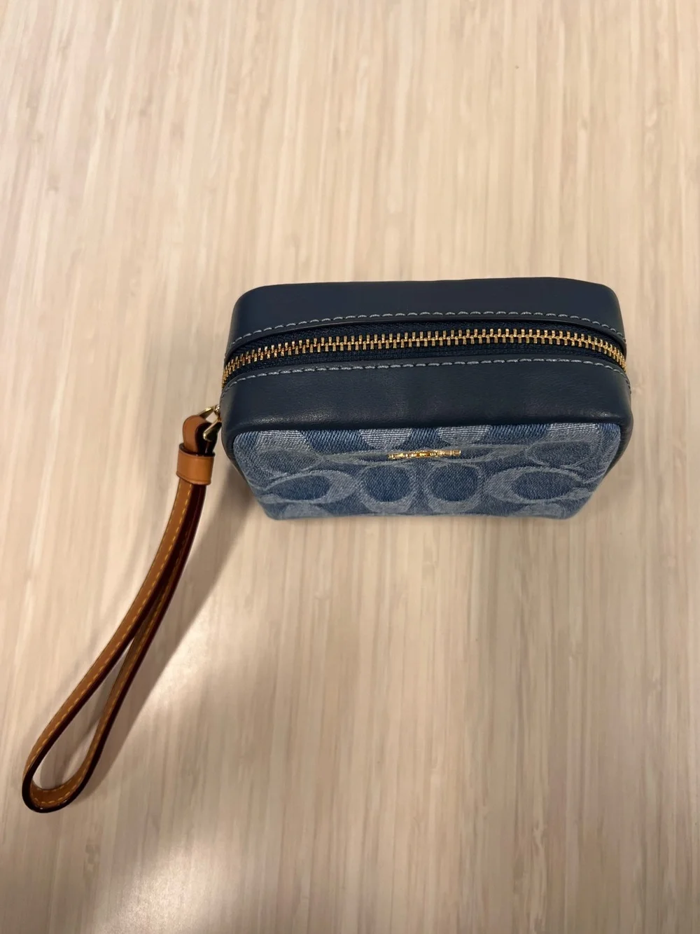 Coach Denim Pouch Wristlet